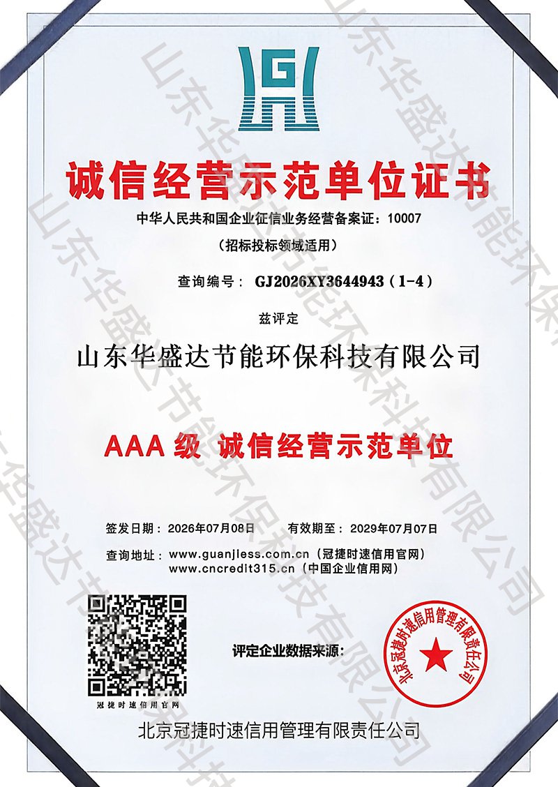 诚信经营示范单位证书